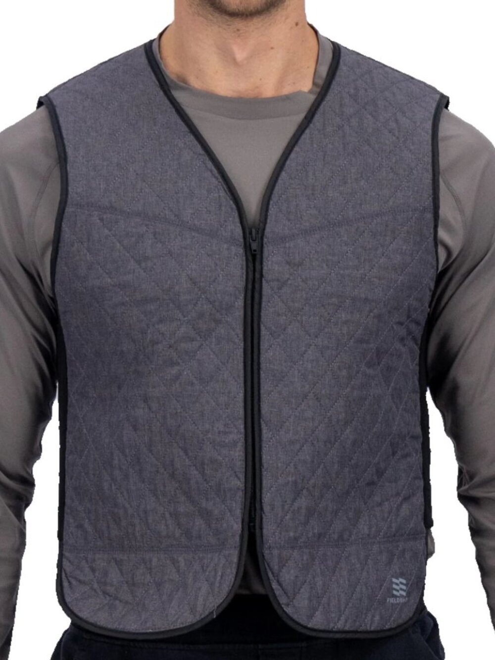 FIELDSHEER Hydrologic Cooling Vest Lightweight Quilted Front Zip Grey XL